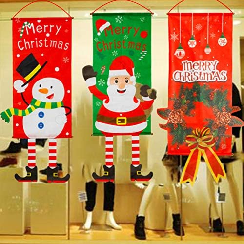 SUPVOX 2pcs Божиќни Орнаменти Ткаенина Дедо Мраз Врата Виси Ткаенина Приврзок Божиќ Виси Украс Домашен Ѕид Продавница Декорација