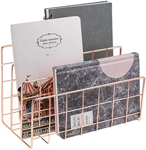 Метална метална корпа за складирање решетка за ковано железо, решетка за решетки за книги, списание за списанија, канцелариски весник