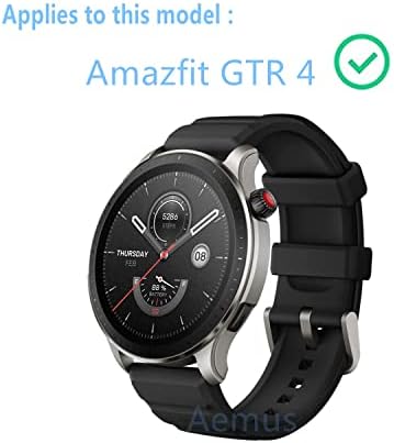 Aemus компатибилен со Amazfit GTR 4 заштитник на екранот за GTR4 Smart Watch 3D Full Coverage Protective Film