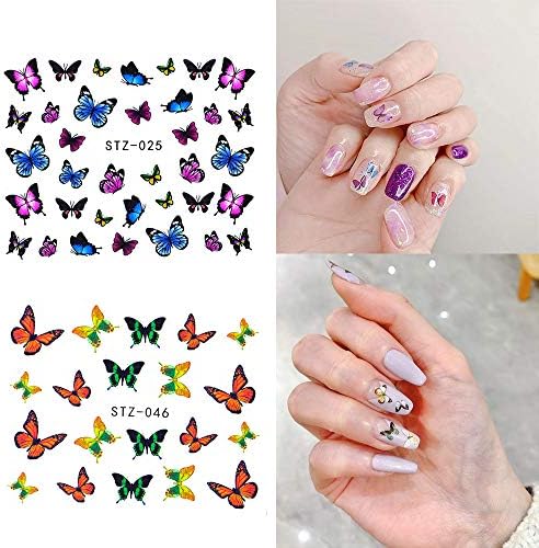 30 Листови Пеперутка Ноктите Уметност Налепници За Акрилни Нокти Вода Трансфер Налепници За Жени Ноктите Уметност Дизајн Налепница Маникир