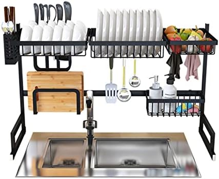 Tddgg над мијалник за мијалник, кујнски сад за сушење на полиците за сушење на полиците со држач за јадење од табла за дренажа