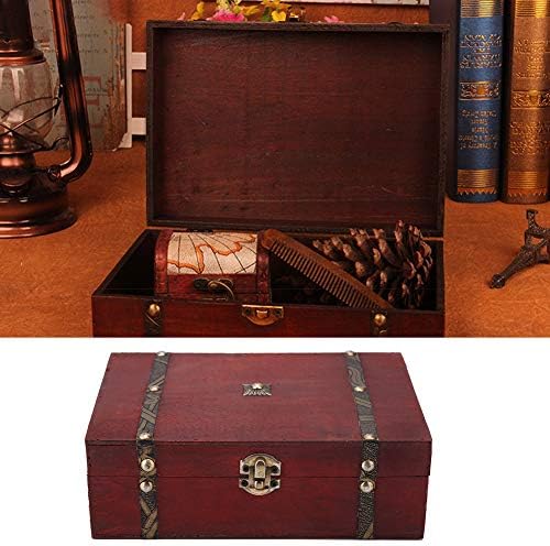 Hztyyier античко дрво кутија Европска стил дрвена кутија гроздобер дрвена кутија, ретро дрвена кутија за декоративни кутии за накит дрвени кутии