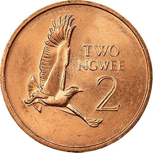 Замбија монета 2 Envel 1983 издание Нов африкански животински монета орел