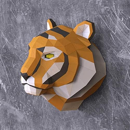 Wll-DP величествена тигар глава изглед хартија трофеј геометриски оригами загатка DIY хартија скулптура креативна wallидна декорација