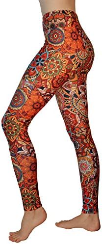 Удобни панталони за јога - хеланки со висока половината со јога со боемски принт - екстра мека - суво вклопување