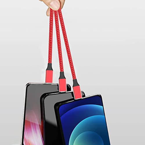 Соуина Молња Кабел, iPhone Полнач Кабел Најлон Плетенка 3 во 1 Кабел За Полнење Мулти USB Кабел Брзо Полнење Кабел Со Тип-C,