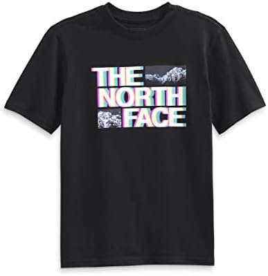 Графичкиот маич на момчињата на Северно лице, TNF Black/Multi-Color Print, XX-мала