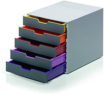 Трајни организатор на фиоки за десктоп 11 W x 14 D x 11.375 H, сива и разнобојна