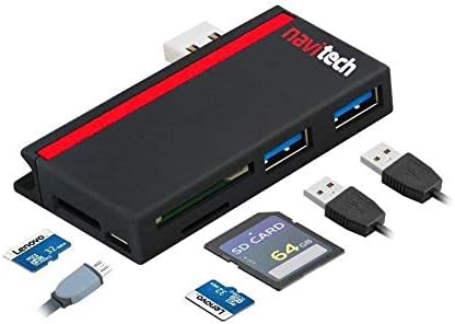 Navitech 2 во 1 лаптоп/таблет USB 3.0/2.0 HUB адаптер/микро USB влез со SD/Micro SD картички читач компатибилен со Dell Inspiron 11.6