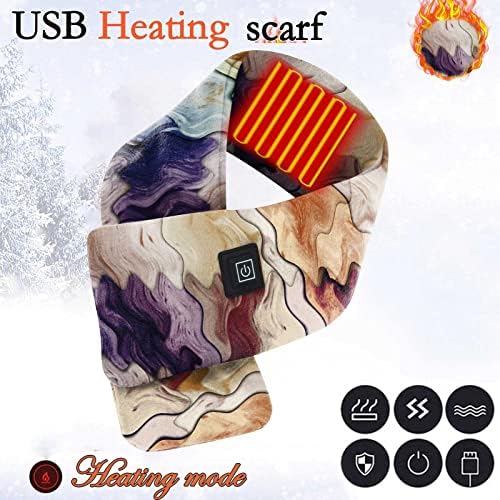 Удобно интелигентно греење на шал USB Електрично загревање Топло Божиќно печатење шалски шалови за вратот за жени