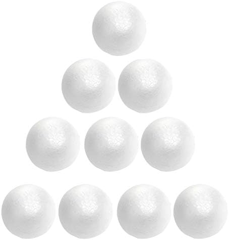 Aboofan 10 парчиња 4см бели топки од пена DIY Божиќно моделирање полистирен топки тркалезни сфери Сфери Стиропор -облици за рачно
