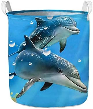 Showudesigns Децата го спречуваат океанскиот тема Делфин печати голем капацитет корпи за перење, тешки бебиња играчки за складирање