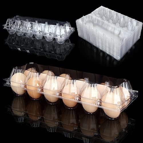 Fviexe 36pcs картони со јајца од јајца ефтин рефус, еднократно пластично картонот со јајца, секој има 1 десетина пилешки јајца, чист празен