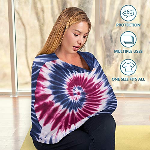 Yyzzh Tie Dye Byter Swilk Model Coomed Spiral Print Strighty Baby Car Seat Cover Cover Canopy Near Surestion Covers Covering Cover