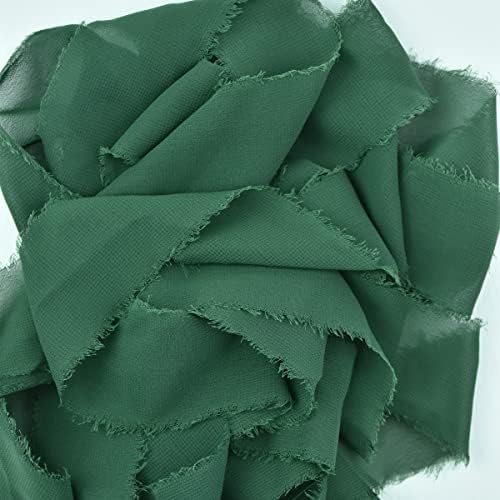 Anоанлоди мудрец зелена 1-3/4 x 6yd Рачно изработена раб шифон лента 3 ролни свила исцрпена лента за раб за свадбени покани невестински