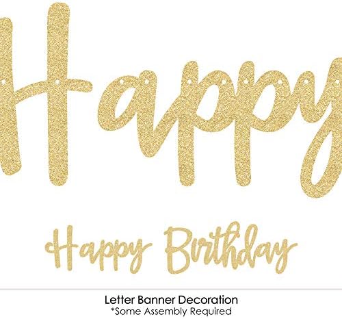 Рикање 20 -ти - 1920 -тите Арт Деко џез роденденска забава писмо Банер декорација - 36 скрати за банер и не -пораки Вистински златен сјај среќен