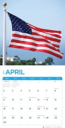 2023 Стара Слава Месечен Ѕиден Календар По Светлиот Ден, Направен Во САД, 12 х 12 Инчи, Патриотска Фотографија ВО САД