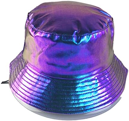 Унисекс металик корпа капа трендовски рибарски капи со реверзибилна спакувана сонце капа 80 -тите 90 -ти рапери хип хоп костум капа…