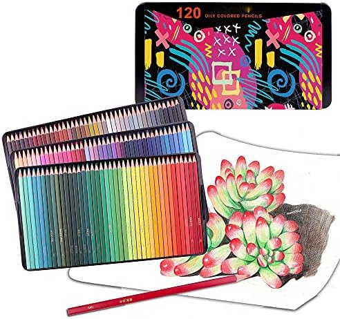 FZZDP 120/180/520 Обоени моливи Професионално сет мек восок-основен цртеж за цртање уметнички скицирање и боење калај кутија