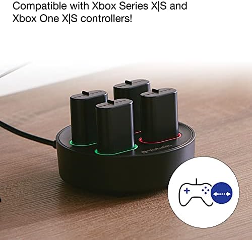 Буквално Држач За Полнење со 4 x 800mAh Батерии За Полнење за употреба Со Xbox Контролери Xbox Серија X, Xbox Серија S, Xbox
