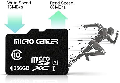 Micro Center 256 GB Class 10 Microsdxc Flash Memory Memory со адаптер за телефон за складирање на мобилни уреди, таблет, беспилотно летало
