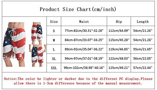 Обични шорцеви за капење мажите со американско знаме печати мода за мажи за капење, дното плус големина патриотски тренинг табла за