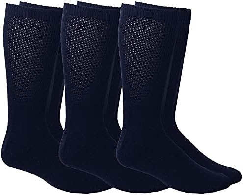 Јахти и Смит Кинг големина памук дијабетична екипа и чорапи за глуждот, големи и високи масти за дијабетес чорап, пакет со најголема