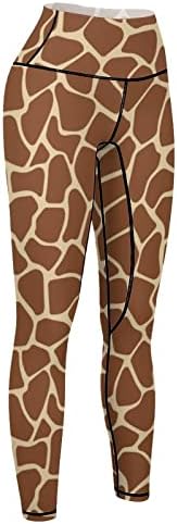HK97 Womenенски високи половини жирафи со жирафа со јога хеланки дамки јога панталони за контрола на стомакот
