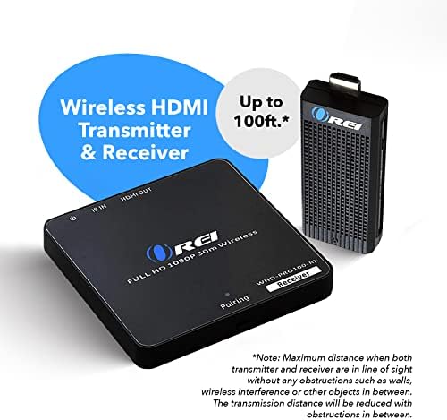 ОРЕИ БЕЗЖИЧЕН HDMI Предавател &засилувач; Приемник-Продолжувач Целосна HD 1080p безжично До 100 Ft со Dongle - Совршен За Стриминг, Лаптопи,