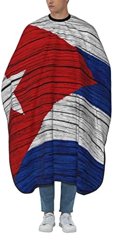 Бербер Кејп Професионална Фризура Салон Капи, Дрвена Текстура Кубанска Куба Знаме Голем Бербер Кејп Шал Со Еластичен Врат ЗА САМ Фризура И