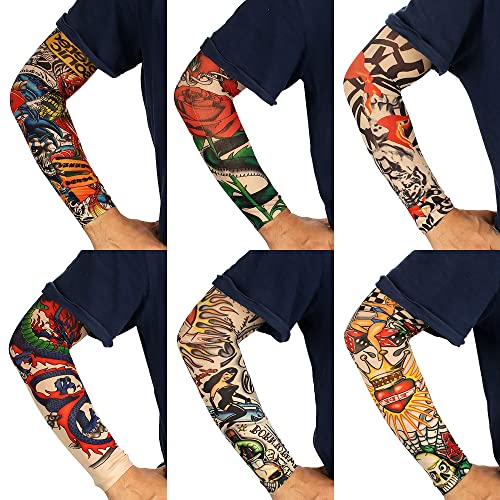 ФАСОТИ Тетоважа Ракави За Мажи Жени, Привремени Тетоважа Ракави 12 парчиња Постави Уметност Лажни Лизгање На Тетоважа Рака Ракави За Мажи