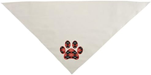 Производи за миленичиња Мираж Аргиле шепа црвен екран печати бандана за домашни миленици, голема, бела боја