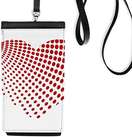 Црвени зрачење точки на Денот на вineубените телефонски паричник чанта што виси мобилна торбичка со црн џеб