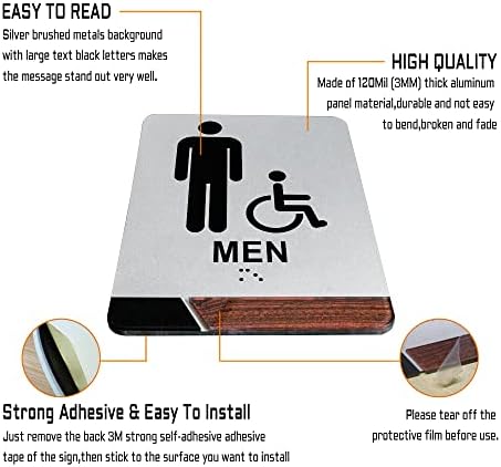 Знак за тоалети Maoerzai, знак за бања, Унисекс/инвалидска количка, знак за тоалети за мажи и жени, за лекови за хендикеп, достапна за тоалетот за канцеларија или деловна
