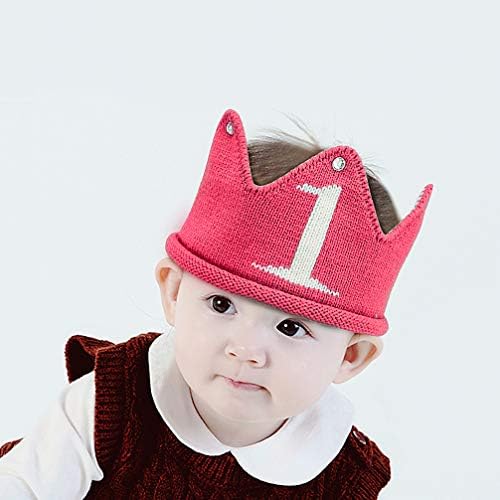 Лујуни Плете 1-ви Роденден Шапка-Среќен Бебе Круна Капа За Глава За Забава Костим Фотосесија