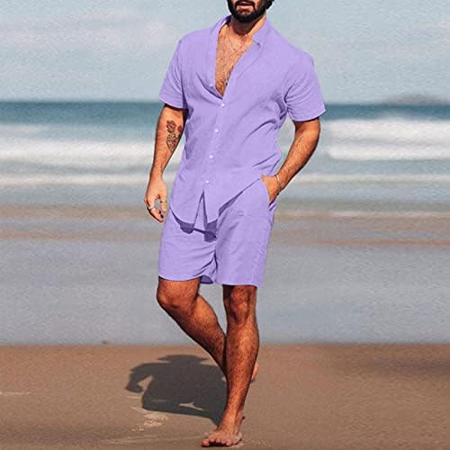 Guine Mens Casual Zip Up Polo Shurts Sharts Постави 2 парчиња облека мода лето тренерки плус големина кратки ракави и шорцеви