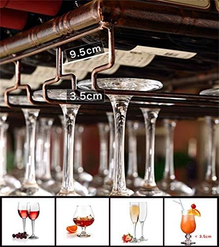 Решетката за вино FOVKP, бар, ресторан, виси, решетка за вино со вино, ретро вино со ретро вино чамци за стаклени чаши за складирање на метални