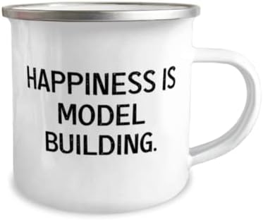 Подароци за градење на модели на сарказам, Среќа е зграда на модели, празник 12oz кампер кригла за градење модел, комплети за градење модели,