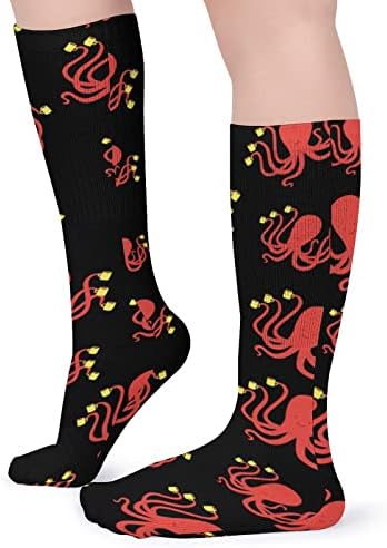 Кафе октопод спортски чорапи топли цевки чорапи високи чорапи за жени мажи кои работат обична забава