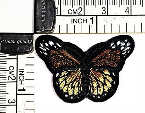 Кленплус 2 парчиња. Мини Пеперутка Лепенка Кафеава Пеперутка Цртани Налепници Занаети Уметност Поправка На Шиење Везено Железо На Шие На Лепенки