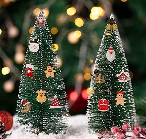 Пента Ангел мини Божиќни украси 20 парчиња мала симпатична смола Дедо Мраз Снежен човек ирваси елка што висат материјали за жени мажи девојки