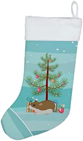 Богатства на Каролина CK4450CS Кинески хрчак Среќен Божиќ Божиќно порибување, камин виси чорапи Божиќна сезона забава Декорации за семејни