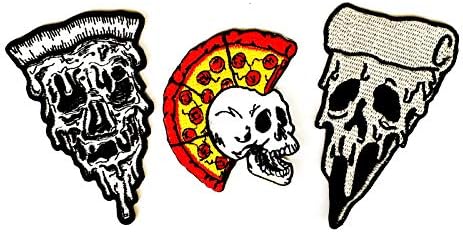 Пица череп сирење италијанска храна 2x3 пица убиена парче италијански 3,2/8x3 пица ајкула за брза храна 2x3.2/8 lnches Megadee везена железо