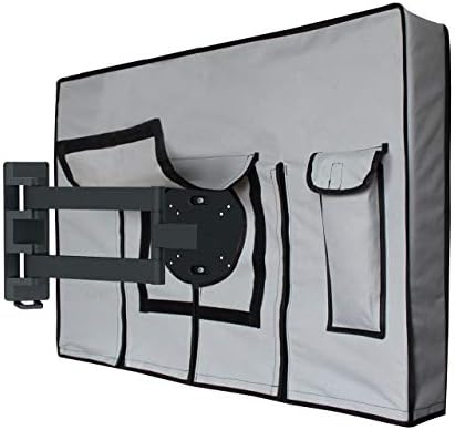 Отворено ТВ -корица - 40/42/43 инчи сива водоотпорна и водоотпорен универзален телевизиски заштитник за LED со рамен екран, ЛЦД ТВ -екрани w/Запечатено