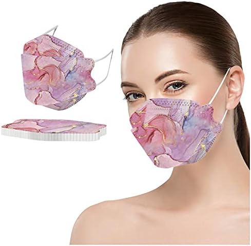 Laure ° за еднократна употреба на фактори за жени, 50 парчиња 4pc 4ply риба маска маска за дишење 3D маска за еднократна употреба со нос жица целосна