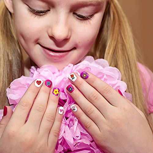 Sogayu 16 листови налепници за нокти за деца, слатки самолепливи декорации за уметност за нокти за девојчиња жени-3Д дизајни DIY додатоци за маникир