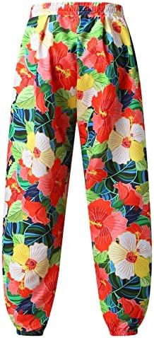 Миашуи панталони мажи мажи пролетни летни панталони обични разноврсни насликани лабави плус големина панталони модни плажа џебни панталони големи