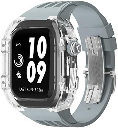 Нејенс 44/45мм Транспарентен часовник за часовници ， За пластични случаи на Apple Watch Sate Silicone Band For Iwatch Series