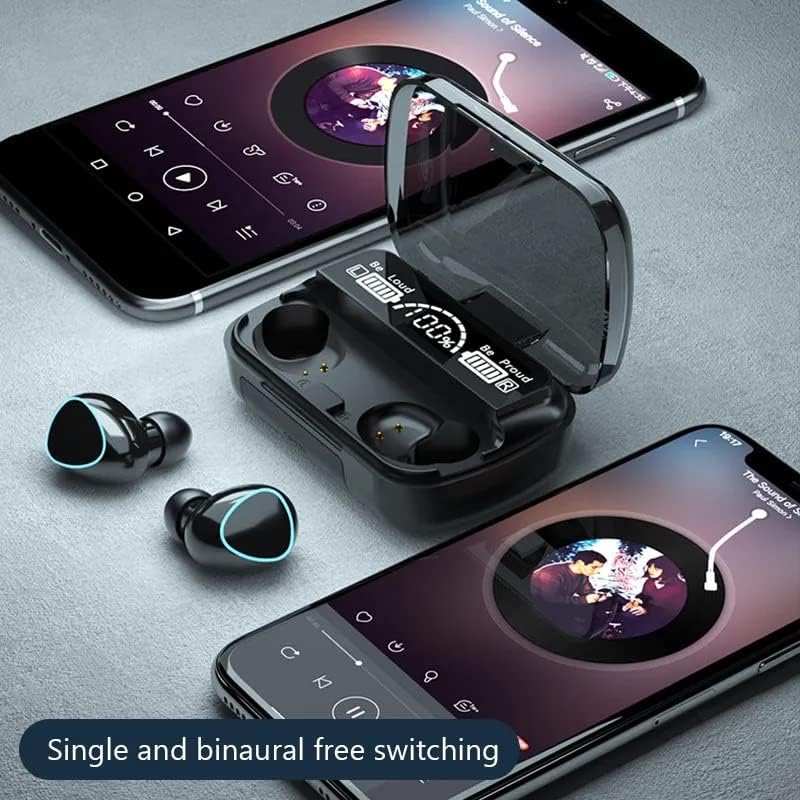 Безжични M10 Earbuds, Bluetooth бучава Откажување на воздушни пупки, Контрола на допир безжични слушалки стерео бас слушалки LED дигитален приказ