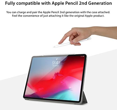 Catchworks Purecover Case за 2019 година iPad 10.2 инчен [паметен капак] тенок компјутер [џеб за моливи] [мулти ангелски држач]